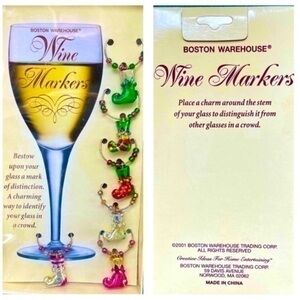 5 for $25!  Holiday - Stocking Wine Markers!